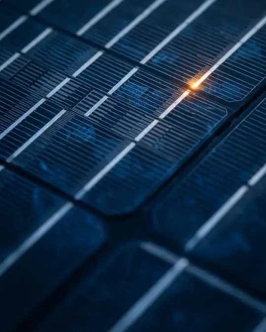 Detalle de una célula fotovoltaica