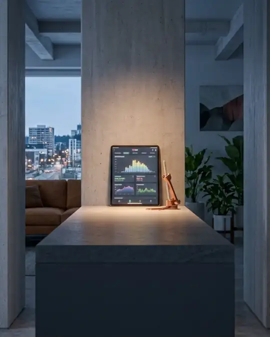Pantalla de monitorización de producción solar